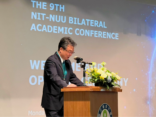 Photo 3. Tadaomi Eguchi, Director of the National Institute of Technology (KOSEN), delivers remarks at the opening ceremony.Image